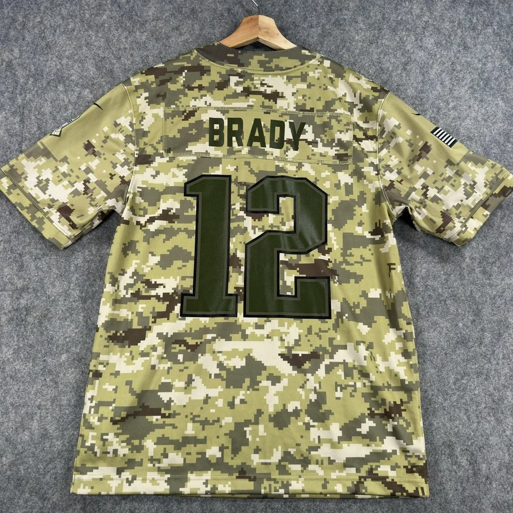 New England Patriots Jersey Youth Large NFL Football Tom Brady 12 Salute Nike